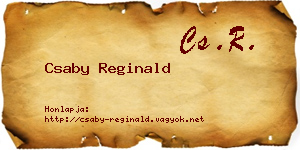 Csaby Reginald névjegykártya